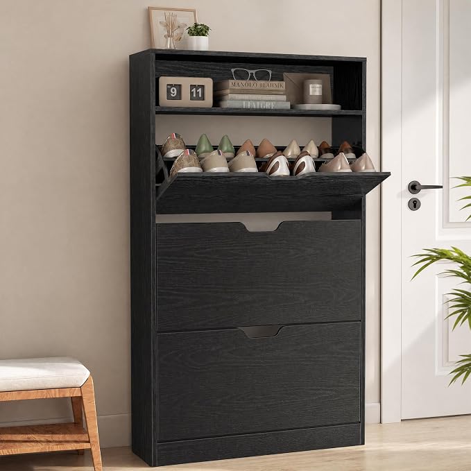 VASAGLE Custos Collection Shoe Organizer, Adjustable Dividers, Shoe Cabinet by Unknown
