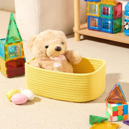 Small Storage Baskets for Organizing | Closet Organizer Bins | Shelf Toy Basket - Image 4