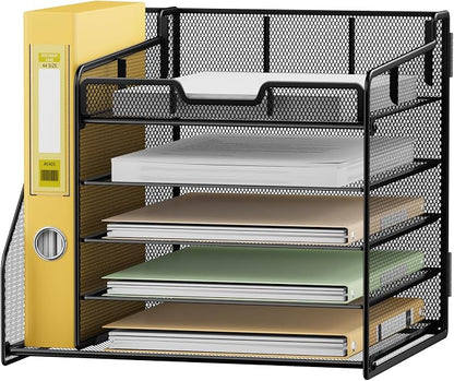 Lavatino Desk Organizer, 5-Tier Metal Mesh Paper Letter Tray - Image 2