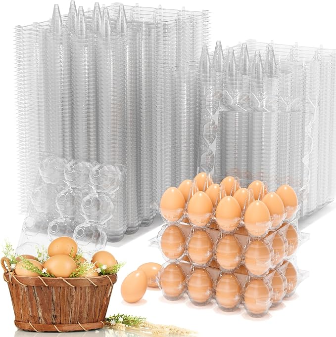 160 Pack Plastic Egg Cartons Cheap Bulk, 3x4 Grids Refrigerator Egg Trays by EPHECH