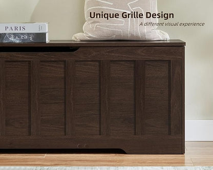VANKILEY 51.2" Storage Chest Extra Large, Wooden Storage Bench, Espresso | Chest - Image 7