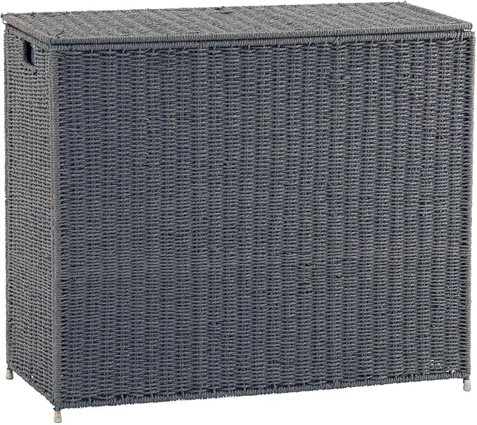 Household Essentials 3‑Compartment Seagrass Laundry Sorter Wicker Hamper by HouseholdEssentials