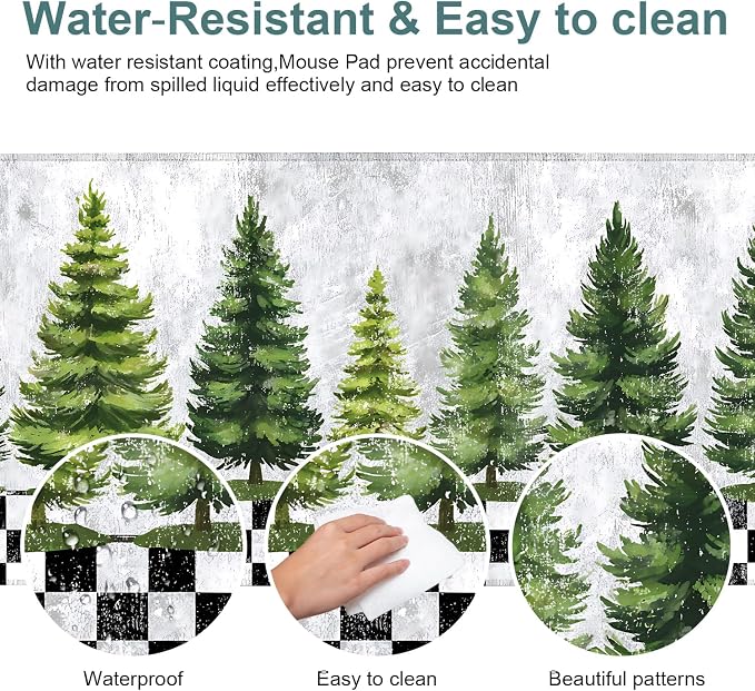 Christmas Tree Gaming Mouse Pad 35.4"x15.7"Desk Mat Anti-Slip Rubber Base & - Image 4
