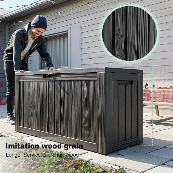90 Gallon Deck Box, Resin Outdoor Storage Box - Image 2
