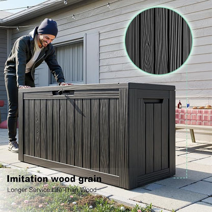90 Gallon Deck Box, Resin Outdoor Storage Box - Image 2