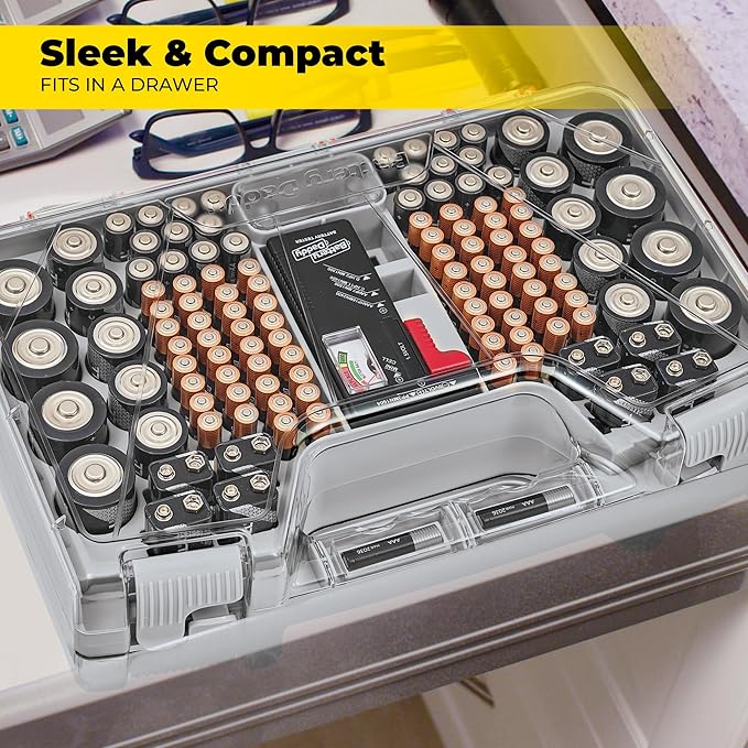 Battery Daddy Storage&Organizer Case w/Tester, Stores&Protects Up to 180 - Image 3
