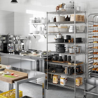 24" Deep x 36" Wide x 86" Height Wire Shelving Kit | 8-Tier | NSF Commercial - Image 2