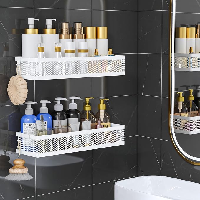 PUSDON 5-in-1 16.5" Extra Long Slim Wall Mount Wrapped Mesh Kitchen Organizer & - Image 2