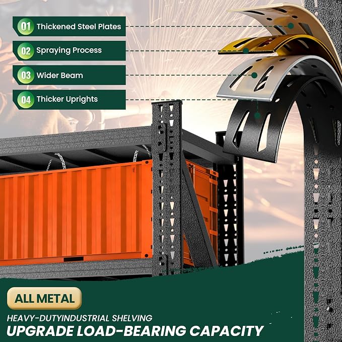 Heavy Duty Garage Storage Shelves 4000LBS Capacity, Metal Shelving Unit - Image 7