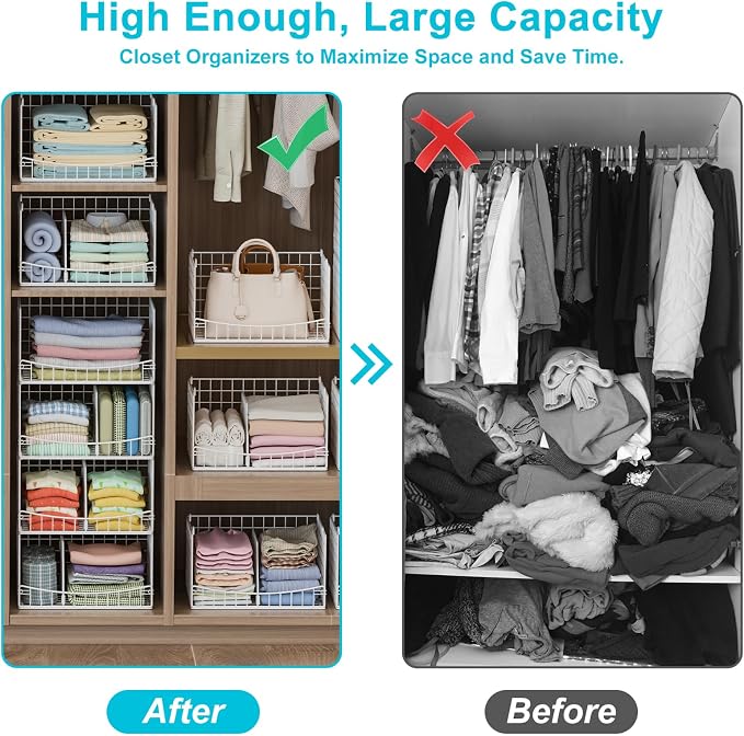 4-Tier Stackable Closet Organizers and Storage Basket - Image 4