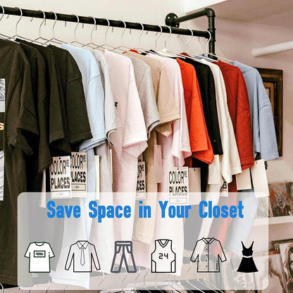 Wire Hangers 100 Pack, Heavy Duty, Space Saving, Stainless Steel, 16.5inches - Image 4