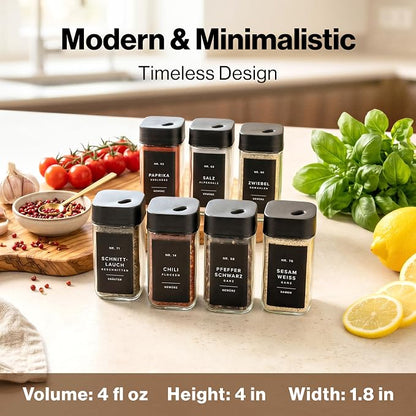 EDELHAUS Square Glass Spice Jars - Image 2
