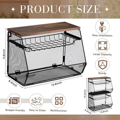 Teenyyou 2 Pcs Stackable Mesh Fruit Basket - Image 3