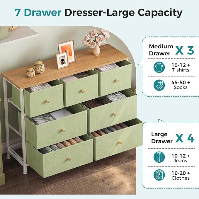 OLIXIS 7 Drawer Closet Organizer, Storage Tower - Image 4