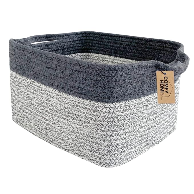 COMFY-HOMI Cotton Rope Woven Basket by COMFY-HOMI