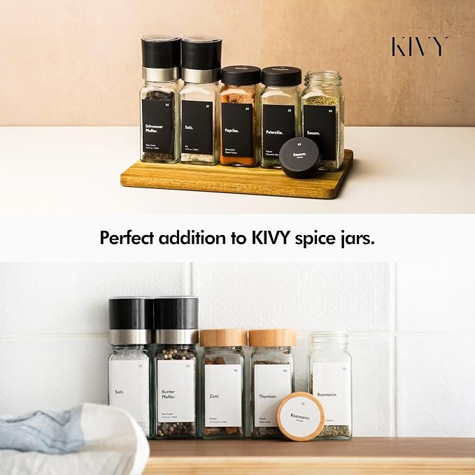 KIVY Salt and Pepper Grinder Set of 2 – Adjustable Ceramic Grinder – Spice Mill - Image 2