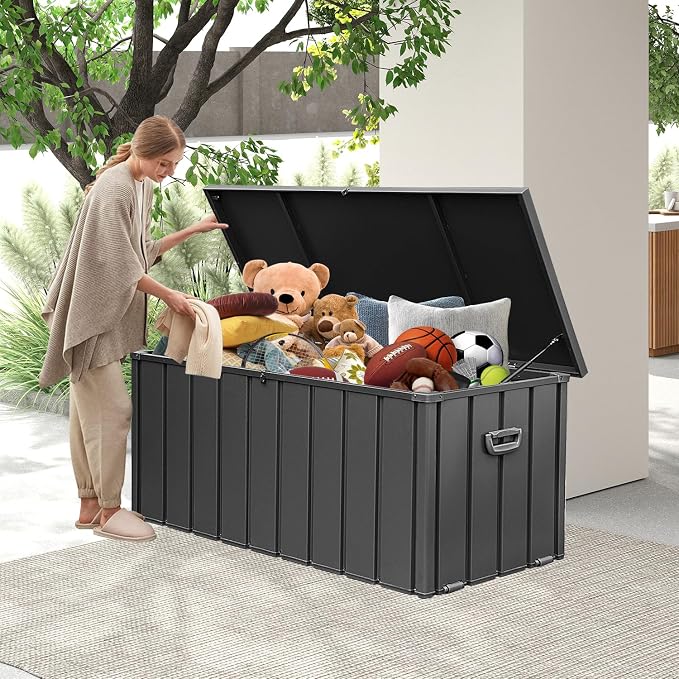 Domi 100 Gallon Deck Box, Metal Outdoor Storage Box - Image 8