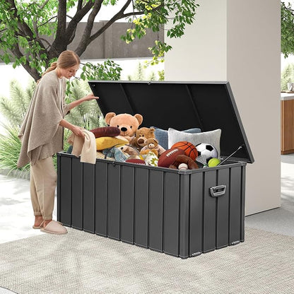 Domi 100 Gallon Deck Box, Metal Outdoor Storage Box - Image 8