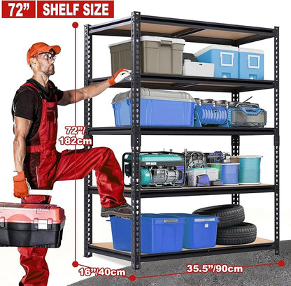 Garage Storage Shelves, 2400 LBS Heavy Duty Shelving, Metal Garage Shelves - Image 3