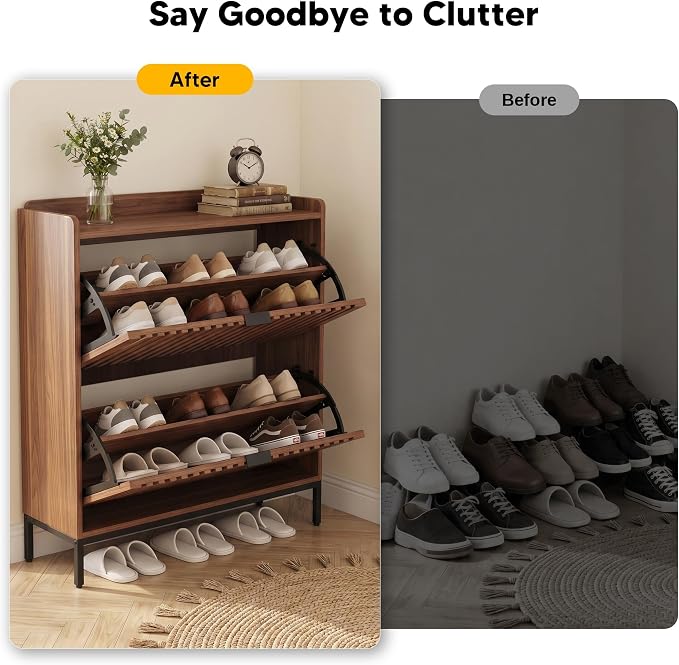 Shoe Cabinet for Entryway, Slim Freestanding Shoe Rack Organizer - Image 7