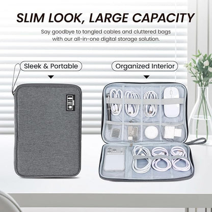 Large Slim Cable Organizer Travel Case, Single-Layer Electronic Accessories - Image 4