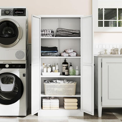 AQY Kitchen Pantry Cabinet, Freestanding Cupboard, Metal Pantry Cabinets - Image 8