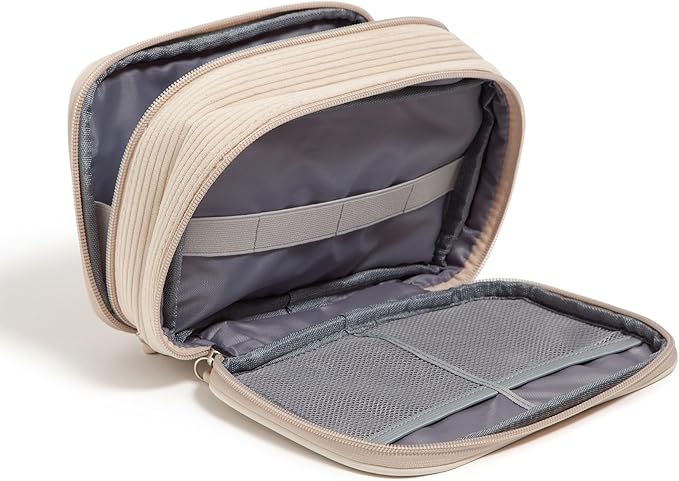 U Brands Dual Zip Corduroy Travel Electronics Organizer, Tech Travel Case - Image 3
