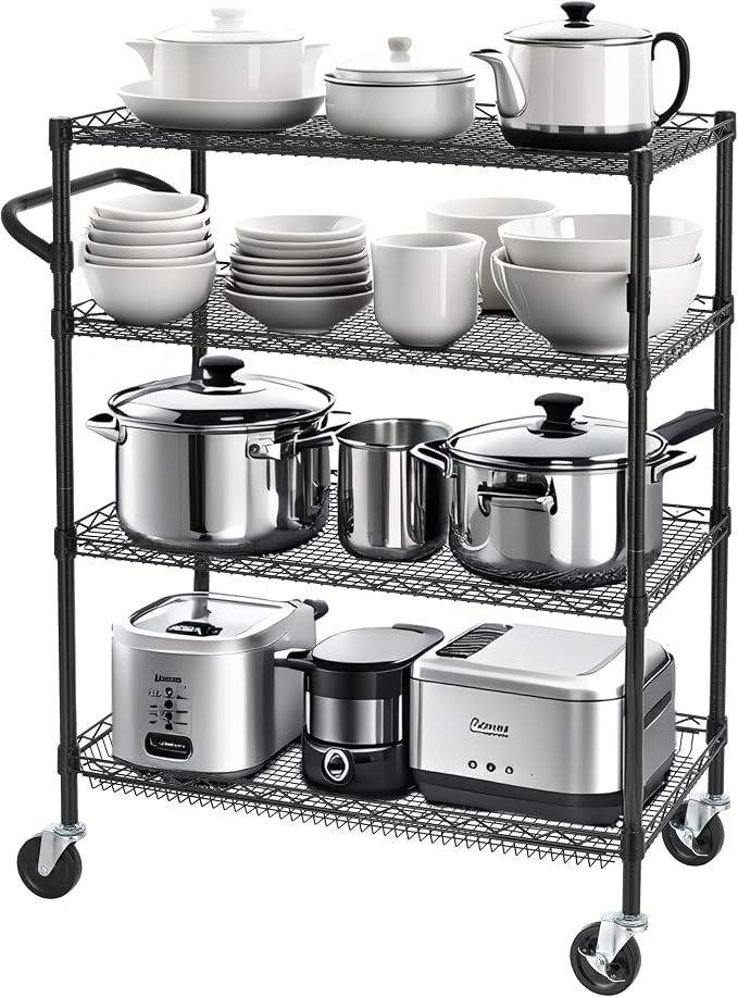 Finnhomy 4 Tier Heavy Duty Commercial Grade Rolling Cart - Image 5