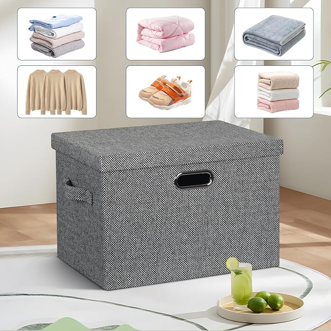 Large 17" 36 Quart Collapsible Stackable Storage Bins - Image 6