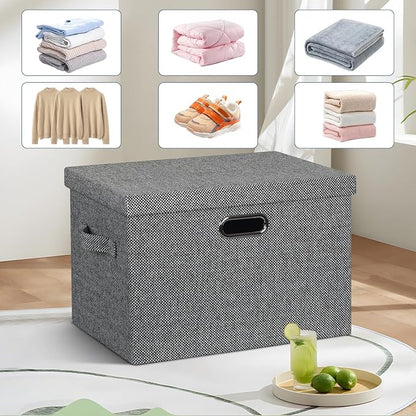 Large 17" 36 Quart Collapsible Stackable Storage Bins - Image 6