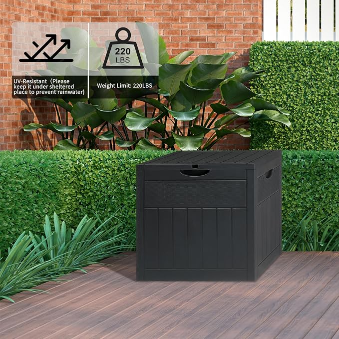 VINGLI 33 Gallon Outdoor Deck Storage, Polypropylene Deck Box - Image 2