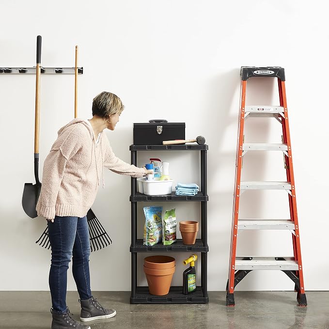 Gracious Living 3 Pack Light Duty Storage Shelves, Knect-A-Shelf 4-Shelf - Image 2