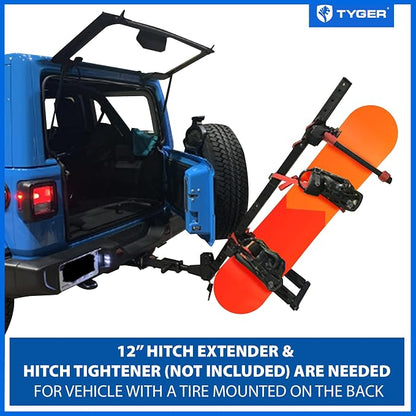 Tyger Auto TG-RK1B707B Folding Hitch-Mounted Ski/Snowboard Rack Fits 2" or - Image 5