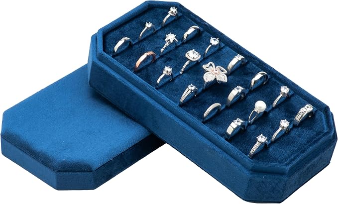 Velvet Ring Organizer Display Tray Jewelry Box Earring Holder Case - Image 2