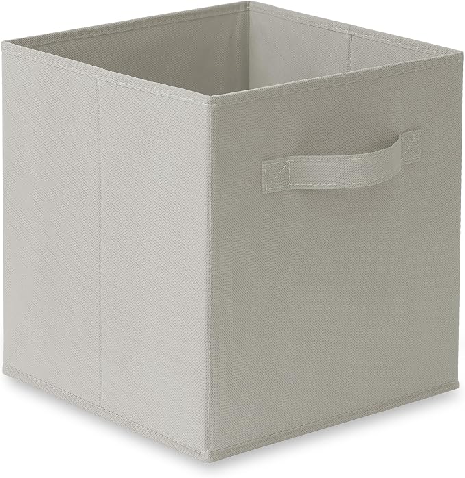 Casafield Set of 6 Collapsible Fabric Cube Storage Bins, Light Gray - Image 2