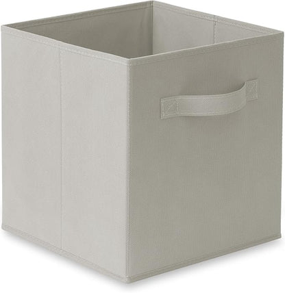 Casafield Set of 6 Collapsible Fabric Cube Storage Bins, Light Gray - Image 2