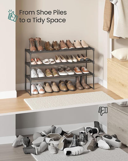 SONGMICS Shoe Rack, 3-Tier Shoe Organizer, Metal Storage Shelf, Upright or - Image 9