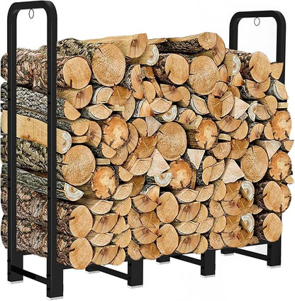 Firewood Rack Stand 4ft Heavy Duty Logs Holder by Artibear