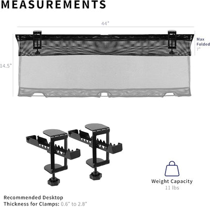 VIVO No Drill Clamp-on 44 inch Mesh Net Under Desk Cable Management Wire - Image 6