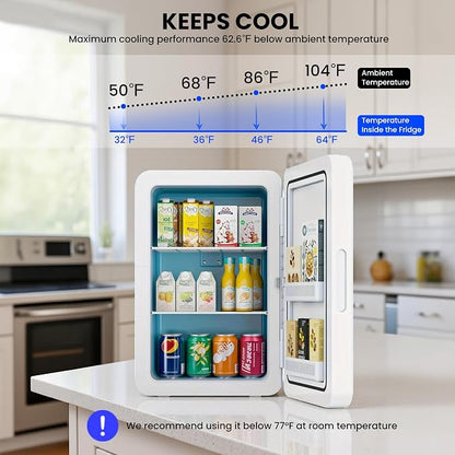 22L/30Cans Mini Fridge for Bedroom, 12v DC Portable Cooler & Warmer, Mini - Image 2