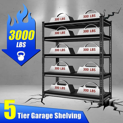 48" W Garage Shelving Heavy Duty, 3000LBS Loads Shelving Units and Storage Racks - Image 4