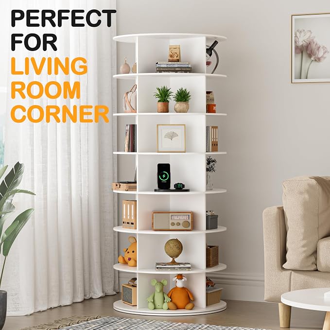MAGIC UNION Rotating Shoe Rack Tower 7 Tier Organizer, Revolving 360 Shoe Rack - Image 4