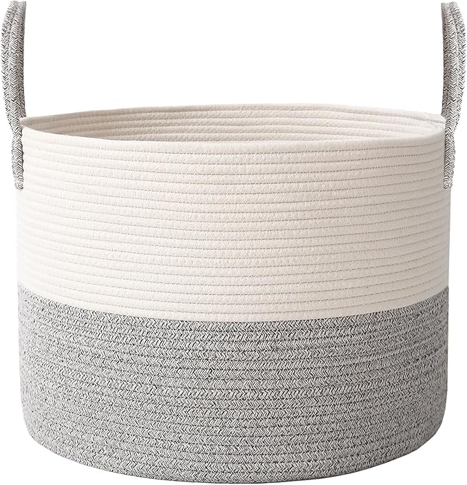 JMvicyroam 115L Extra Large Machine Washable Cotton Rope Blanket Basket | by JMvicyroam
