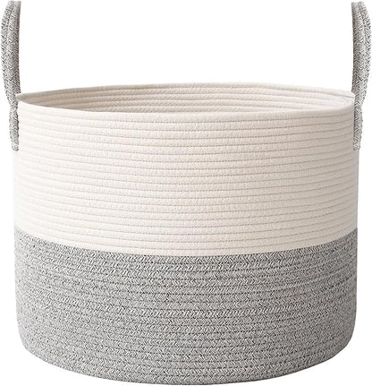 JMvicyroam 115L Extra Large Machine Washable Cotton Rope Blanket Basket | by JMvicyroam
