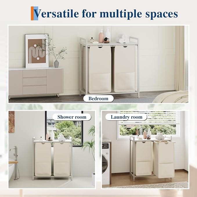 Garvee 97L Laundry Basket 2 Section, Laundry Hamper - Image 7