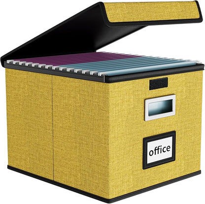 File Organizer Box with Lids, Collapsible File Folder Organizer | File Box with by Huolewa
