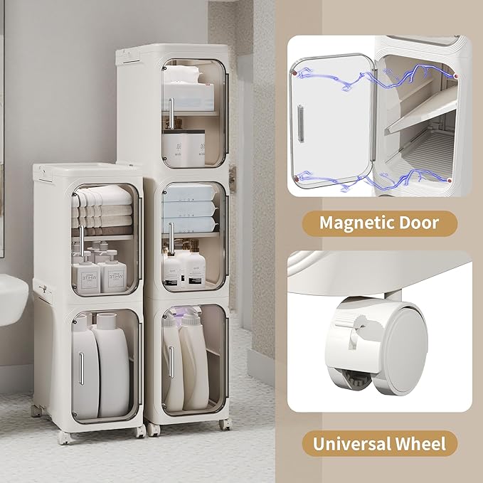 5-Tier Tall Narrow Storage Cabinet, Slim Bathroom Storage Cabinet - Image 5