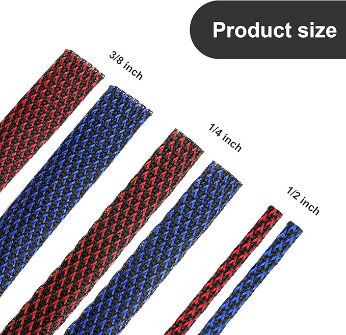 Xuniea 96ft Wire Loom Braided Cable Sleeve Covers Cord Management - Image 2