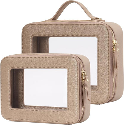 Popvibe Clear Makeup Bag Travel Cosmetic Case Transparent Toiletry Bag by POPVIBE