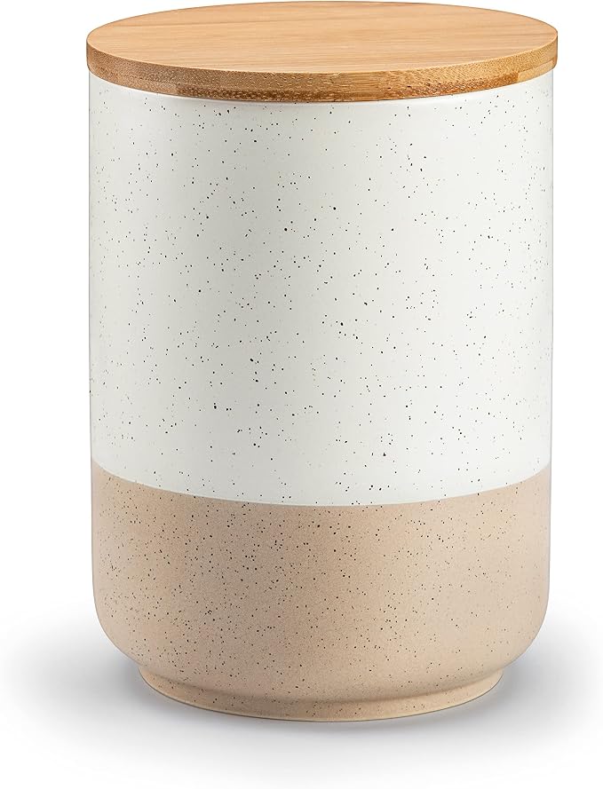 vancasso Sabine Large Ceramic Canister - 74 oz Kitchen Food Storage Jar by vancasso